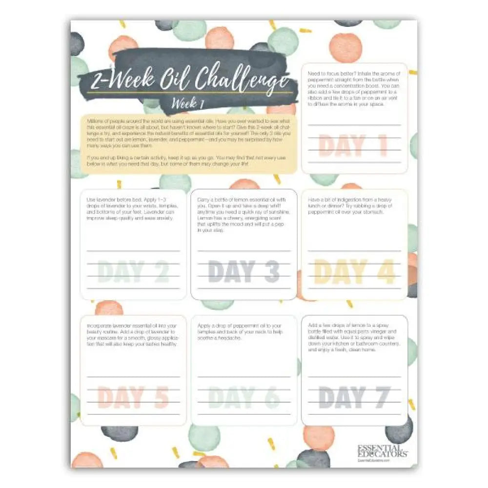 &quot;2-Week Oil Challenge&quot; Tear Pad (50 Sheets)