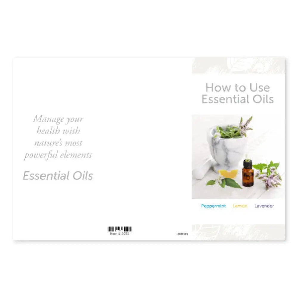 How To Use Essential Oils: Peppermint Lemon And Lavender Brochure (Pack Of 25) English
