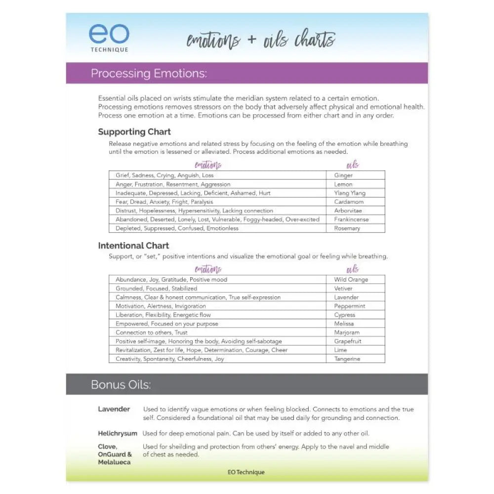 Emotions &amp; Oils Technique 2-Page Foldout (Pack Of 10)