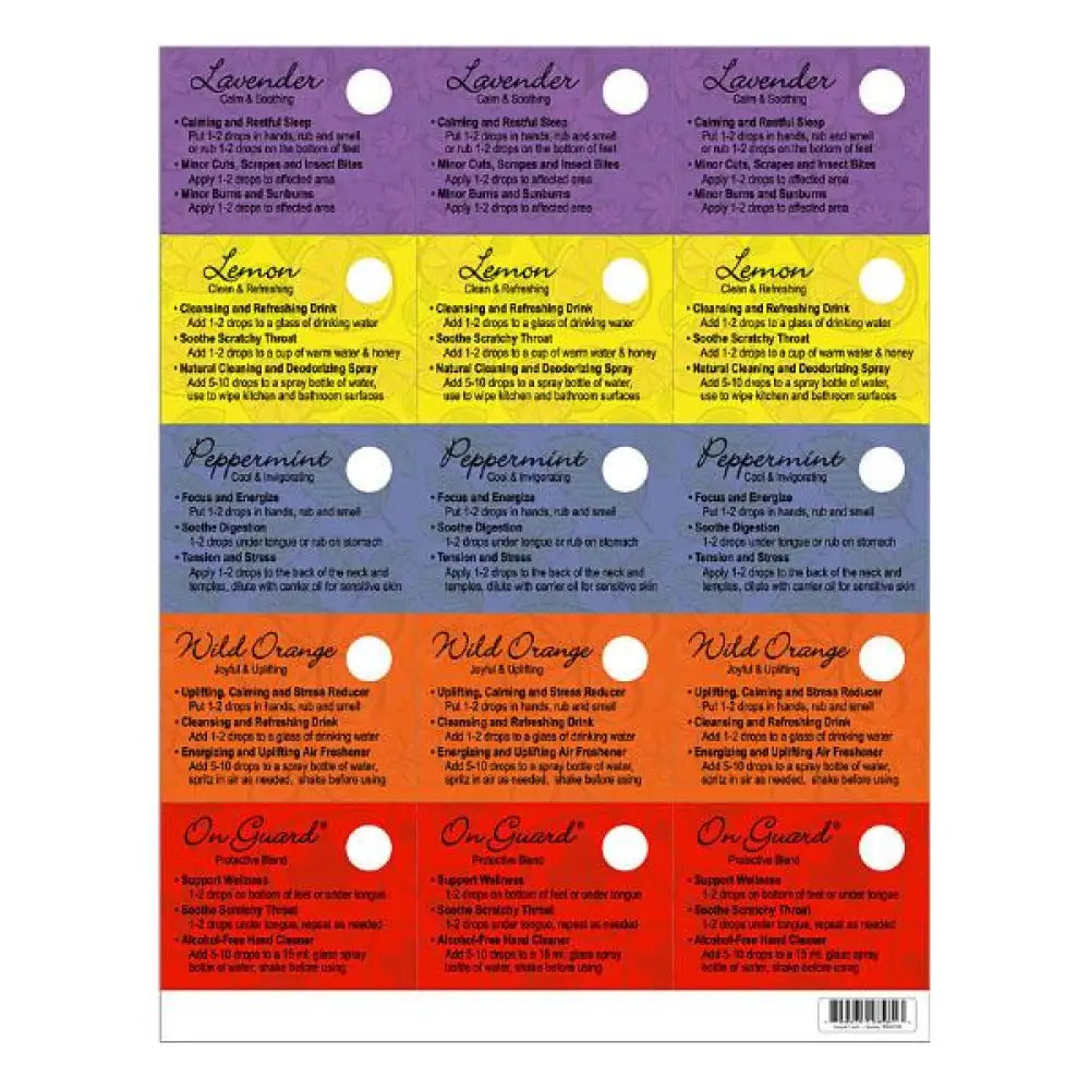 Assorted Oil Tips Card Set (Sheet of 15)