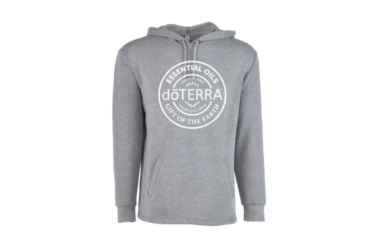 5910202012 - Heather Gray Small Round Doterra Seal Unisex Hooded Pullover