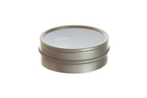 2 oz. Silver Tin Container with Window Lid