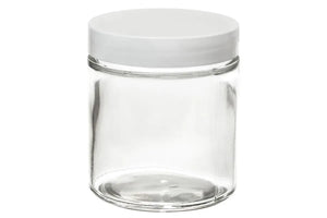 4 oz. Clear Glass Salve Jar with White Lid