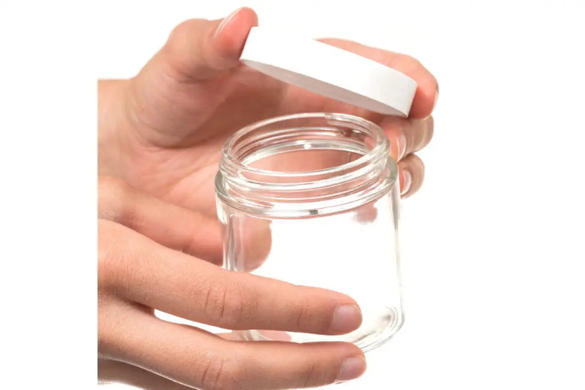 4 oz. Clear Glass Salve Jar with White Lid