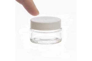 1/2 Oz. Clear Glass Salve Container With White Lid (Pack Of 6)