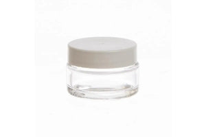 1/2 oz. Clear Glass Salve Container with White Lid (Pack of 6)