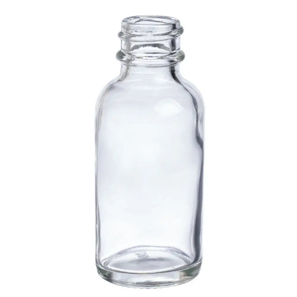 1 oz. Clear Glass Boston Round Bottle (20-400 Neck Size)