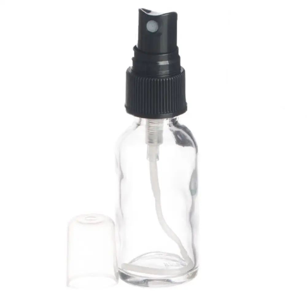 1 oz. Clear Glass Bottles and Black Misting Sprayers (Pack of 6)
