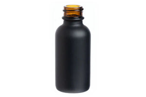 1 oz. Black Glass Boston Round Bottle (20-400 Neck Size)