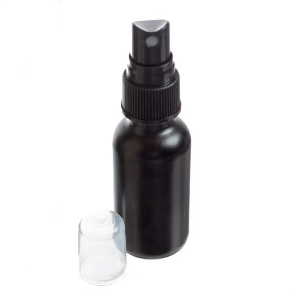1 oz. Black Glass Bottles and Black Misting Sprayers (Pack of 6)