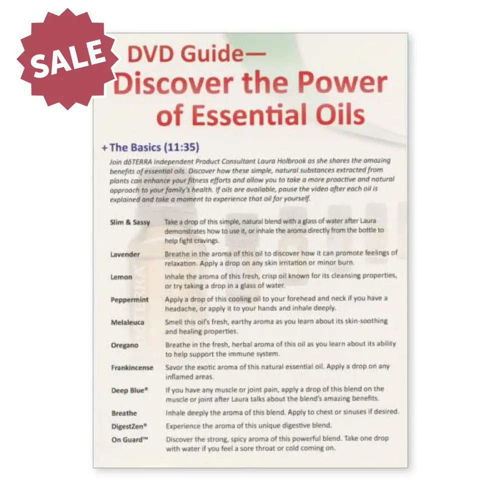 Discover the Power of Essential Oils" DVD (PAL European Format) and Card Insert"