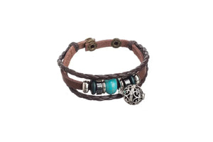 Braided Leather Bracelet With Locket And Aroma-Balls