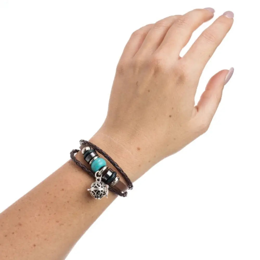 Womens braided 2025 leather bracelet