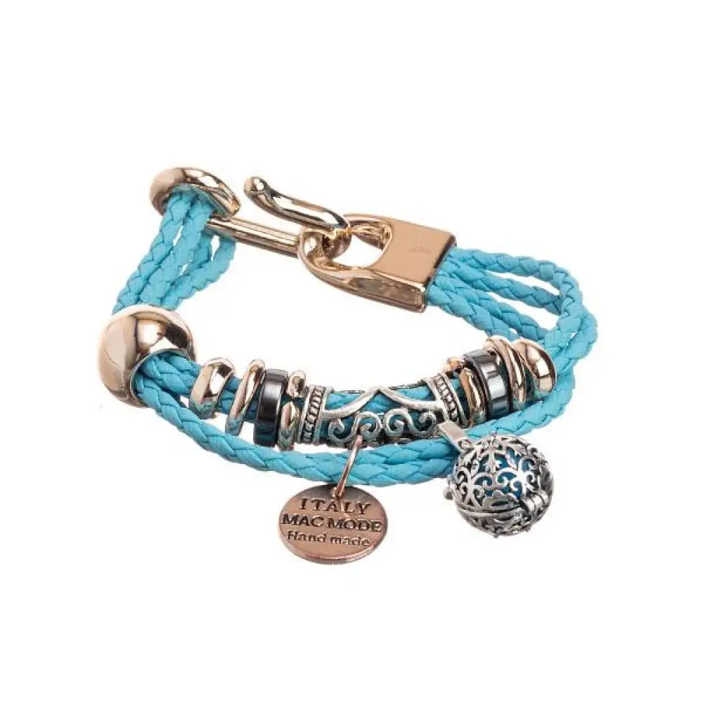 8715BLU - Blue Braided Diffuser Bracelet