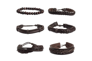 Leather Bracelet Set 1 (Pack of 6)