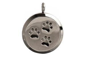 Stainless Steel Paw Prints Locket Diffusing Necklace