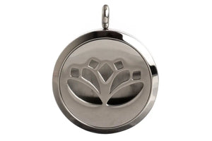 Stainless Steel Lotus Flower Locket Diffusing Necklace