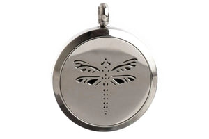 Stainless Steel Dragonfly Locket Diffusing Necklace