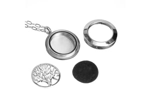 Rose Gold Diffusing Locket With Crystals Tree Of Life Front