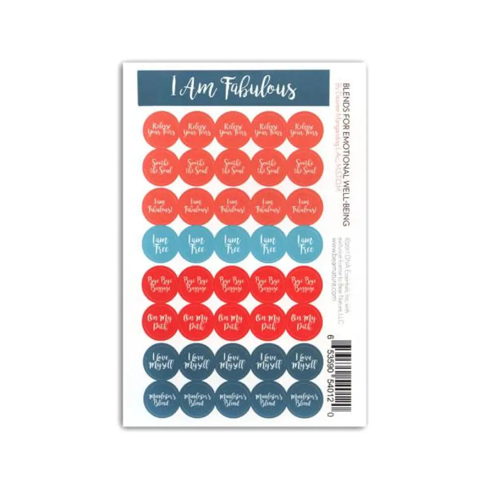 I Am Fabulous Favorite Blends Lid Stickers (Sheet Of 40)