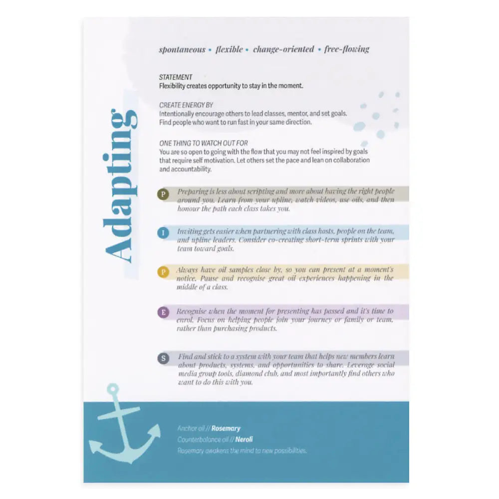 Anchor to Your Strengths" Card Deck (34 Cards)"