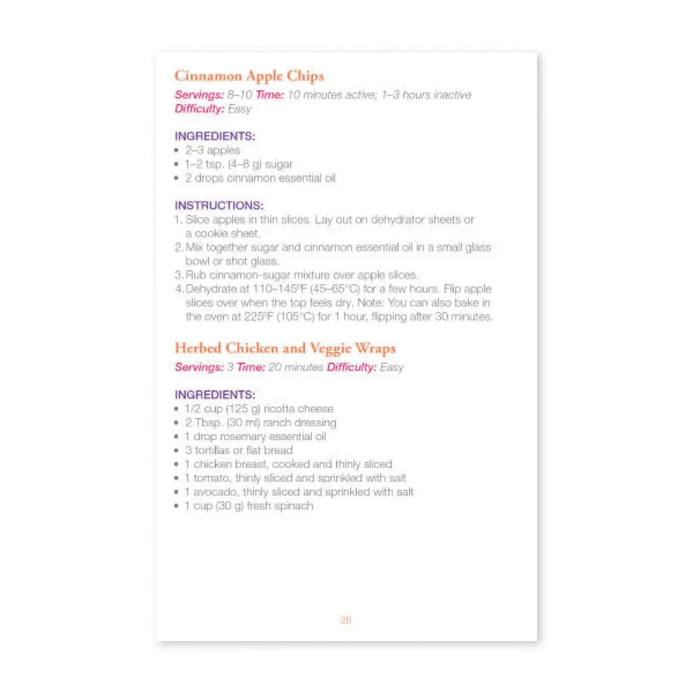 Essential Fitness Recipe Booklet With Labels