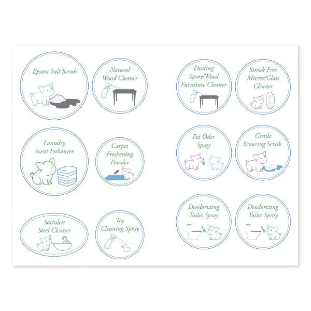 Essential Cleaning Recipe Booklet With Labels