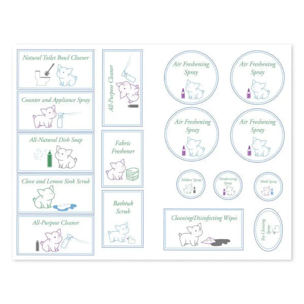 Essential Cleaning Recipe Booklet With Labels