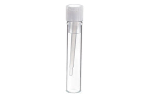 1/6 dram Clear Glass Sample Vials and Dabber Caps (Pack of 12)