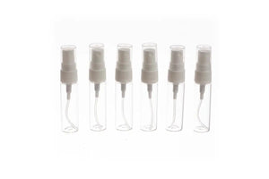 5 Ml Clear Glass With White Misting Spray Tops (Pack Of 6)