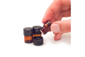 1/4 Dram Amber Glass Vials Orifice Reducers And Black Caps (Pack Of 12)