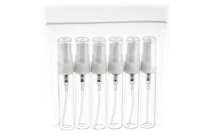 4 Ml Clear Glass Misting Spray Vials (Pack Of 6)