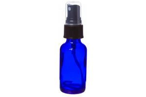 1 Oz. Blue Glass Bottles And Misting Sprayers (Pack Of 6) Black