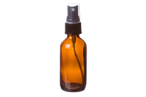 2 oz. Amber Glass Bottle with Misting Sprayer, black top