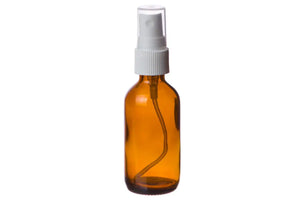 2 Oz. Amber Glass Bottle With Misting Sprayer, White top