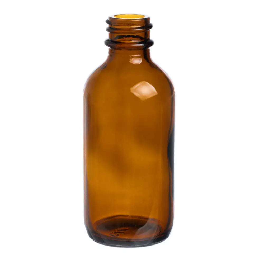 2 oz. Amber Glass Boston Round Bottle (20-400 Neck Size)