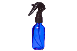 2 Oz. Blue Glass Bottle With Trigger Sprayer Black