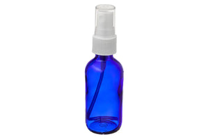2 Oz. Blue Glass Bottle With Misting Sprayer White