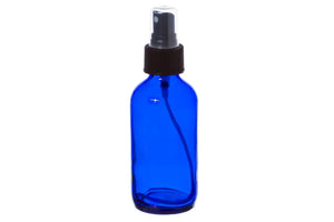 4 Oz. Blue Glass Bottle With Misting Sprayer Black