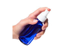 4 Oz. Blue Glass Bottle With Misting Sprayer