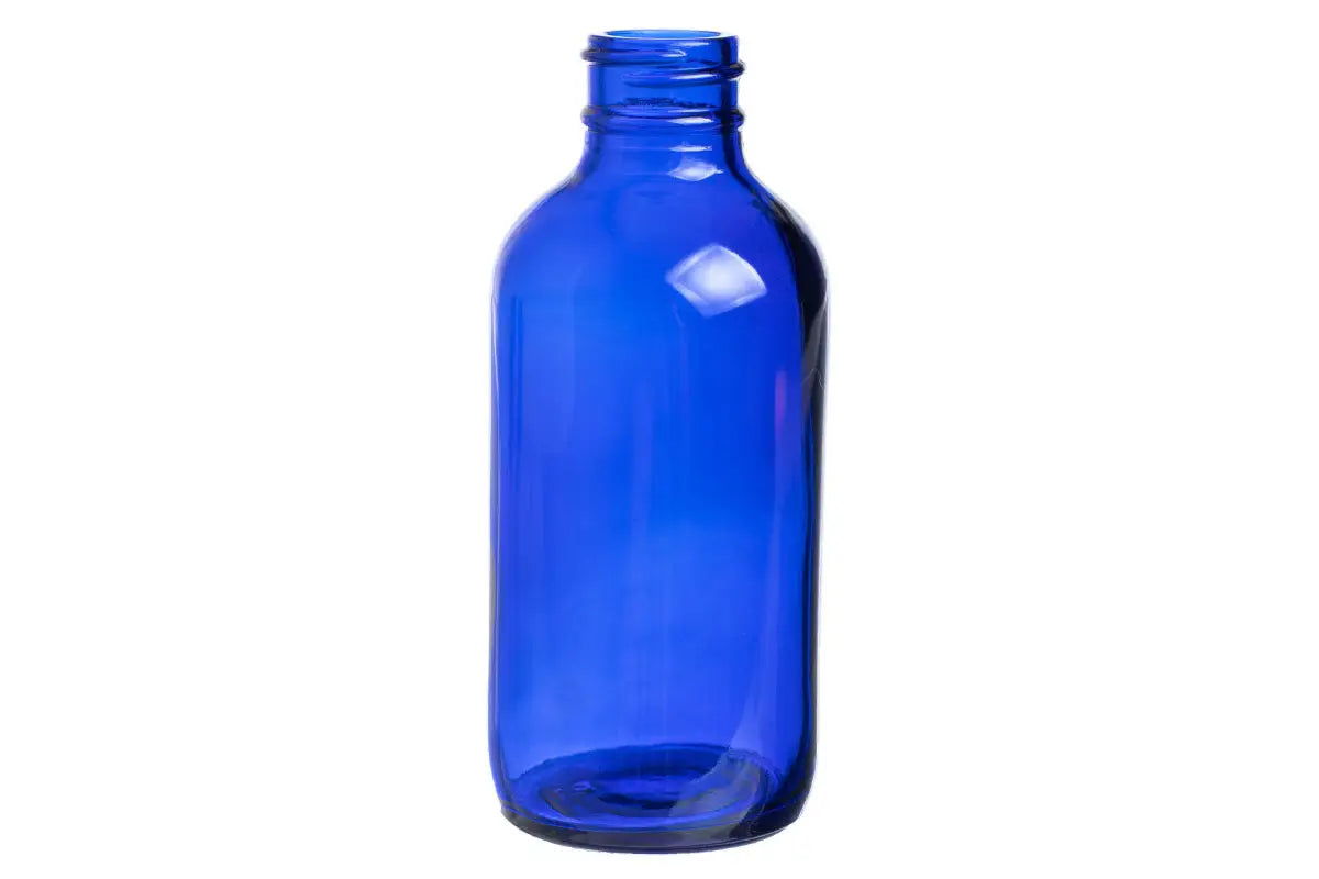 4oz Sky Blue Glass Boston Round Bottle 22-400(128/case)