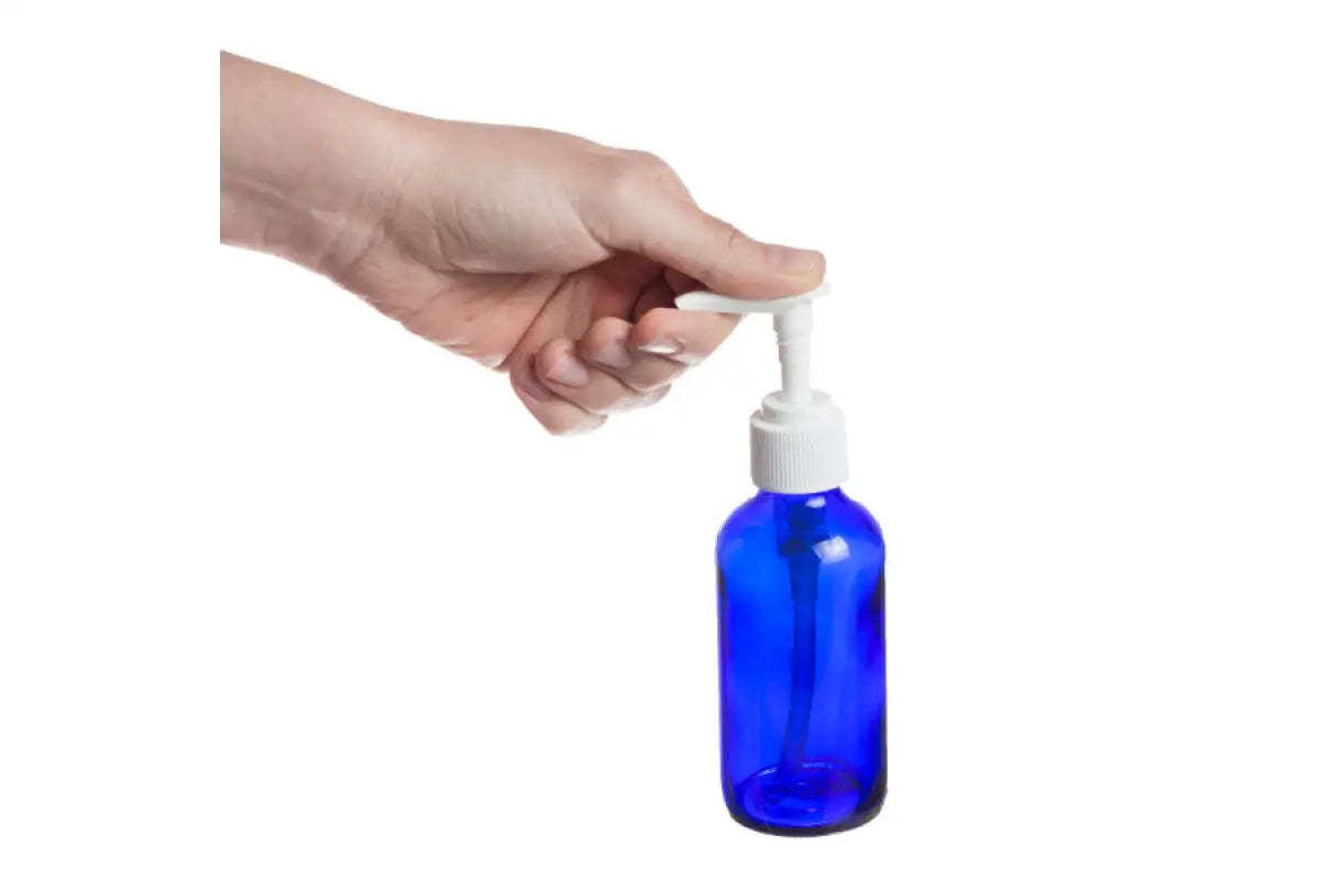 4 oz. Blue Glass Bottle with Pump