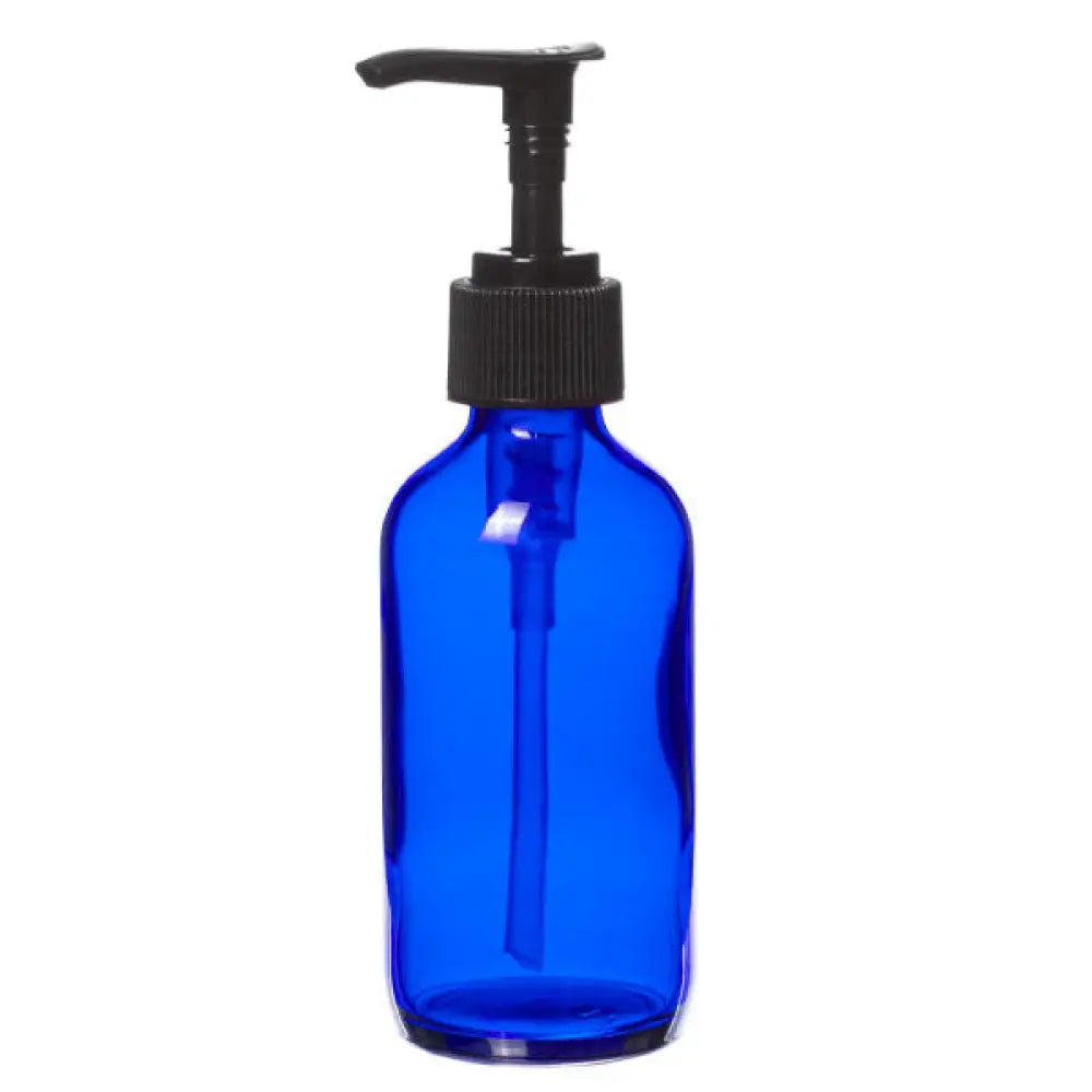 4 oz. Blue Glass Bottle with Pump