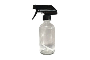 8 Oz. Clear Glass Bottle With Black Trigger Sprayer