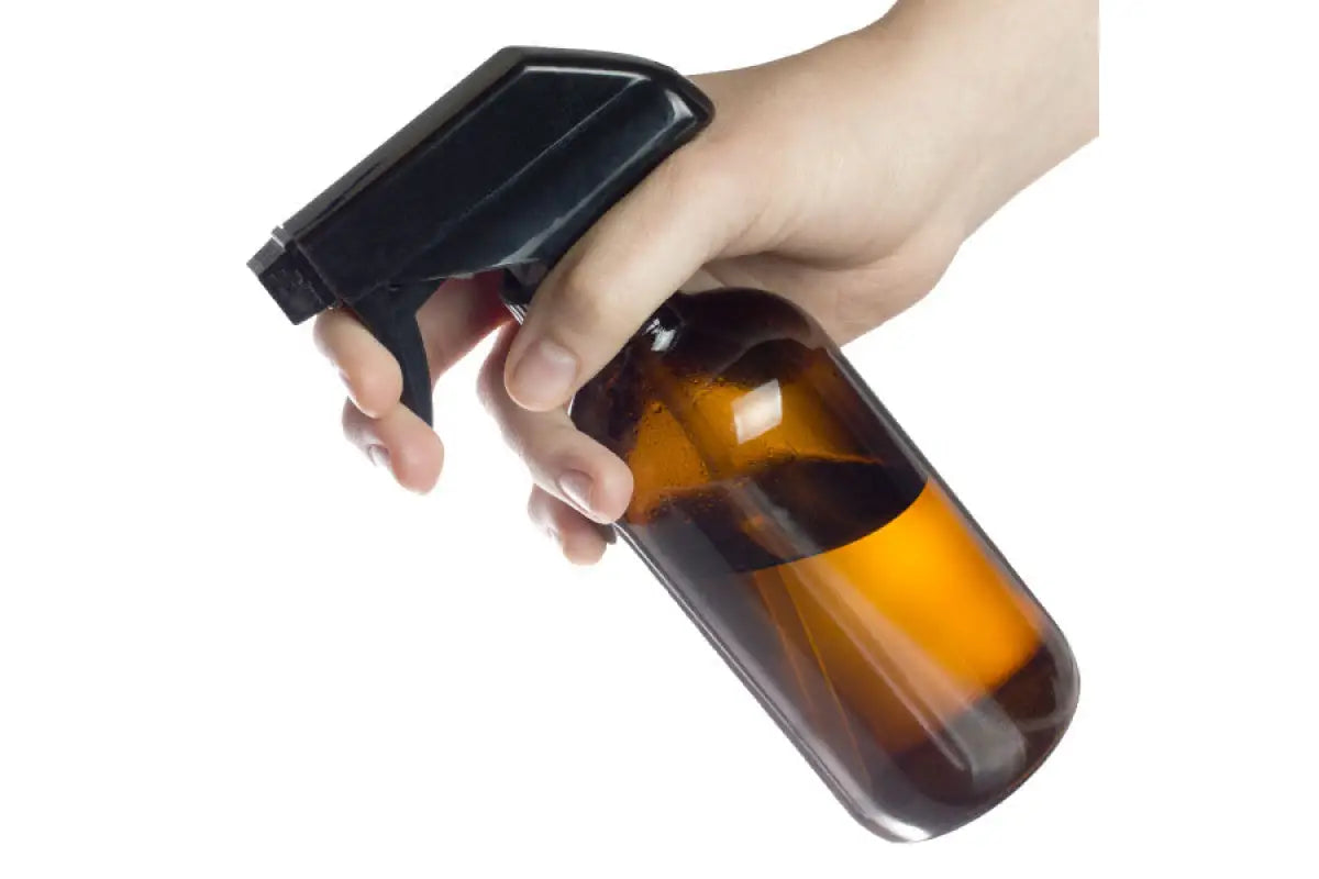 8 oz. Amber Glass Bottle with Black Trigger Sprayer - AromaTools®