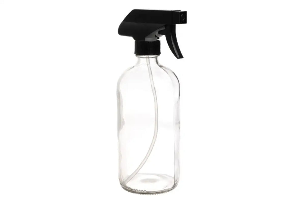 16 oz. Clear Glass Bottle with Black Cap - AromaTools®