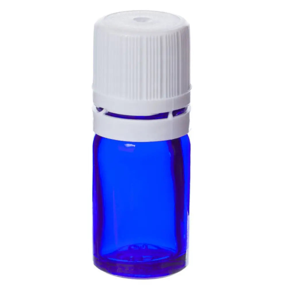 5 Ml Blue Glass Vials And Euro-Style Caps With Orifice Reducers (Pack Of 6) White
