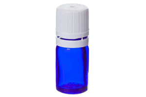 5 Ml Blue Glass Vials And Euro-Style Caps With Orifice Reducers (Pack Of 6) White