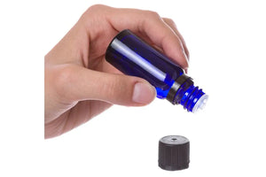 15 Ml Blue Glass Vials And Euro-Style Caps With Orifice Reducers (Pack Of 6)