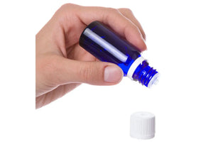 15 Ml Blue Glass Vials And Euro-Style Caps With Orifice Reducers (Pack Of 6)